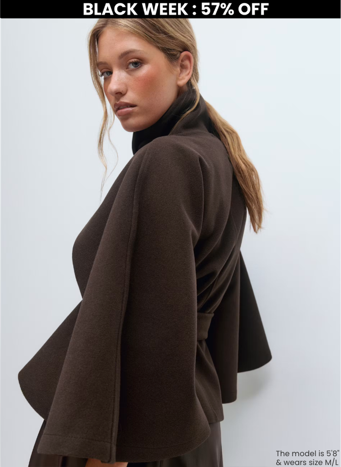 emma belted cape coat
