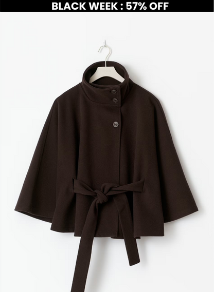 emma belted cape coat