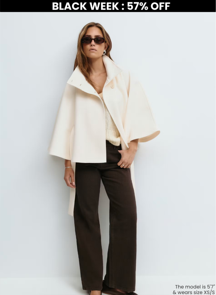 emma belted cape coat