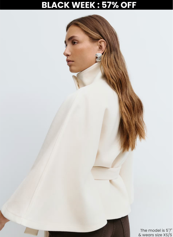 emma belted cape coat