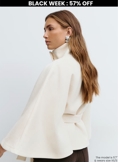emma belted cape coat