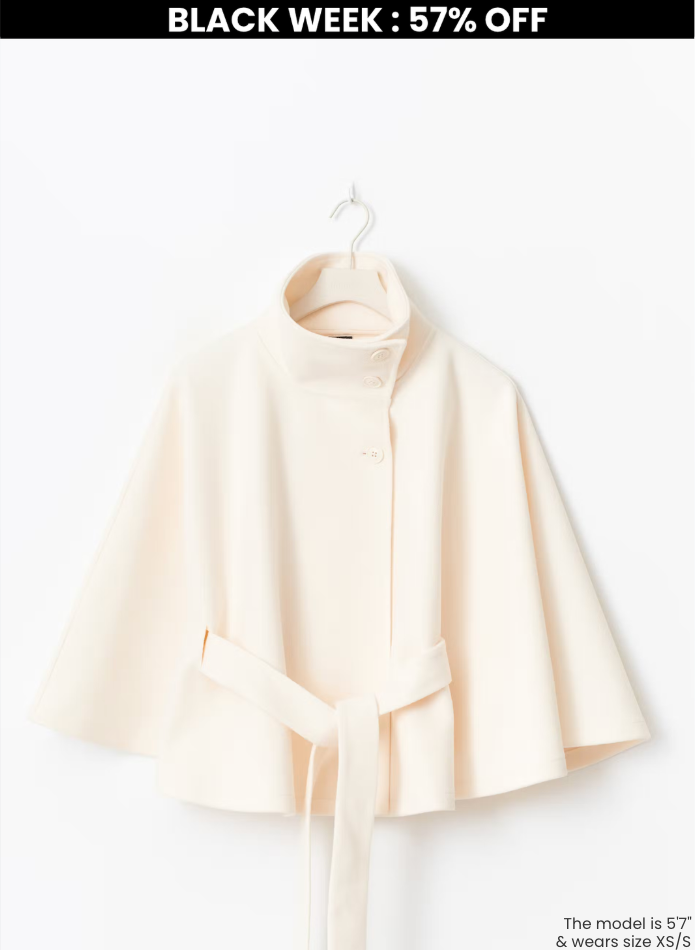 emma belted cape coat