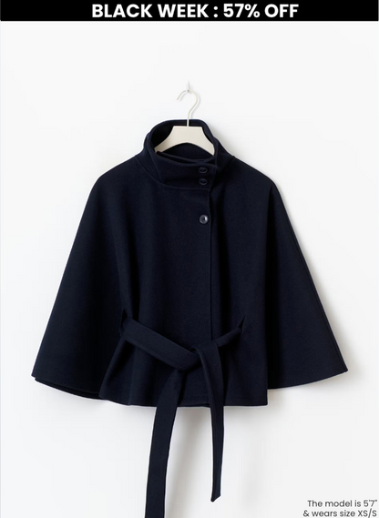 emma belted cape coat