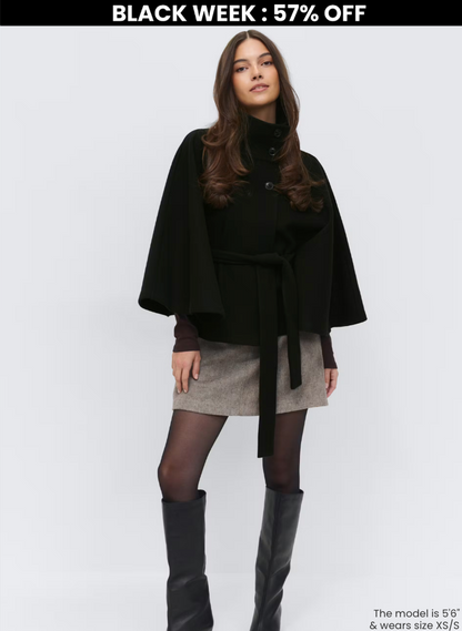 emma belted cape coat