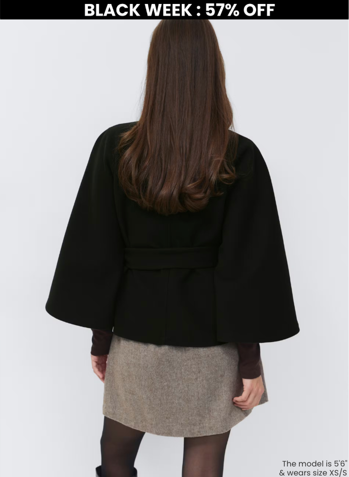 emma belted cape coat