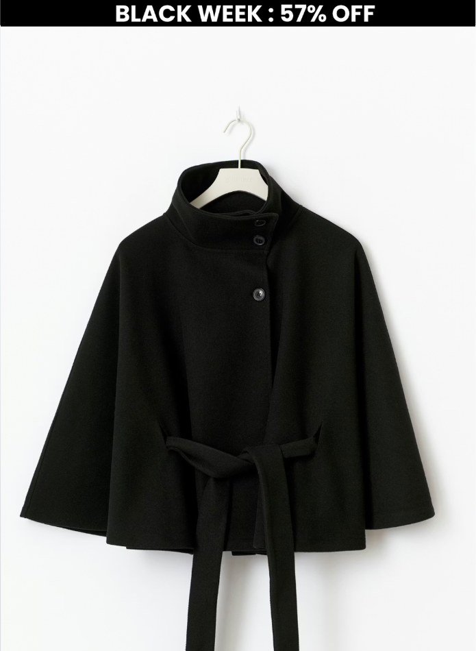 emma belted cape coat