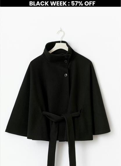 emma belted cape coat